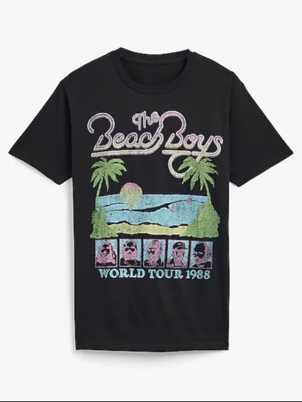 Express Mens Small Beach Boys Black Graphic T-Shirt NWT